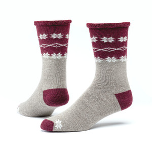 Organic wool snuggle socks in cozy gray.