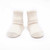 Natural white solid color organic cotton baby anklet socks.