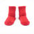 Red solid color organic cotton baby anklet socks.