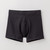 Product flat lay of organic cotton essentials - men's boxer briefs 2 pak in color black.