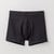 Product flat lay of organic cotton essentials - men's boxer brief 2 pak in color black.
