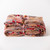 Mountain mist block print cotton duvet and sham set folded side view.