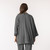 Back view of model wearing organic cotton kimono in pepper.