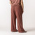 Back view of model wearing lounge pant in masala.
