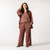 Full body front view of model wearing lounge pant in masala.