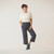 Full body view of model wearing cropped sweatpant in infinity blue