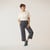 Full body view of model wearing cropped sweatpant in infinity blue