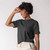 Front view of model wearing 100% Regenerative Organic Certified® Cotton - Classic Crew Neck Tee in pepper.