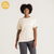 Front view of model wearing 100% Regenerative Organic Certified® Cotton - Classic Crew Neck Tee in natural.
