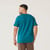 Back view of model wearing 100% Regenerative Organic Certified® Cotton - Classic Crew Neck Tee in teal.