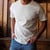 Close up front view lifestyle shot of model wearing 100% Regenerative Organic Certified® Cotton Classic Crew Neck Tee