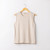 Flat lay of classic sleeveless tee in color pearl.