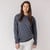 Front view of model wearing 100% Regenerative Organic Certified® Cotton - Classic Long Sleeve Tee in infinity blue.