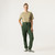 Full body view of model wearing organic cotton classic sweatpant in pine.