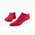 Organic cotton lightweight footie socks in color red.