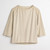 Front flat lay of organic cotton 3/4 sleeve tee in color pearl.