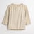 Front flat lay of organic cotton 3/4 sleeve tee in color pearl.