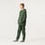 Full body side view of model wearing 100% Regenerative Organic Certified® Cotton Classic Hoodie in color pine.