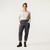 Full body front view of model wearing 100% organic cotton surplus pant in color infinity blue.