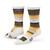 Organic Cotton Patterned Crew socks in heirloom stripe natural.