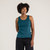 Close up front view of model wearing 100% Regenerative Organic Certified® Cotton  Classic Tank in teal.