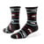 Organic wool snuggle socks in polar stripe black.