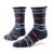 Organic wool snuggle socks in berry stripe navy.