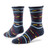 Organic wool snuggle socks in berry stripe navy.