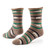 Organic wool snuggle socks in polar stripe taupe.