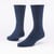 Navy solid color organic cotton cushion crew socks.