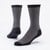 Black/Grey stripe color organic cotton cushion crew socks.