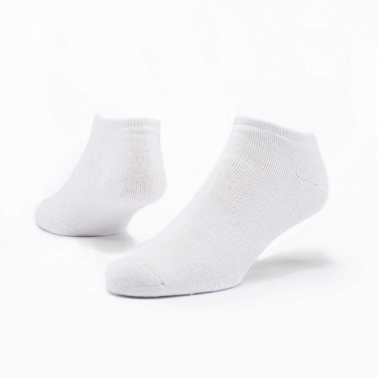 White solid color organic cotton footie socks.