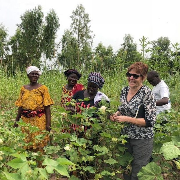 Bena at an organic cotton farm in Tanzania